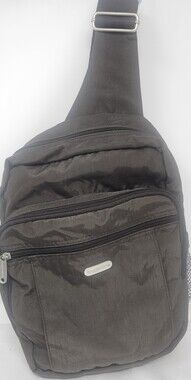 NWOT Baggallini Nylon Messenger Sling Pack Bag Brown Red Travel Organizer